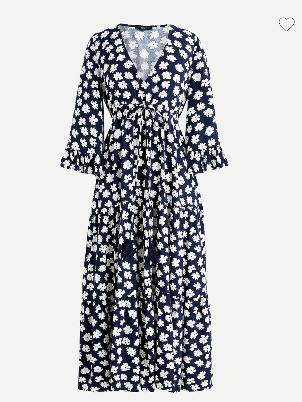 J. Crew Navy Maxi Dress with White Floral Print size M